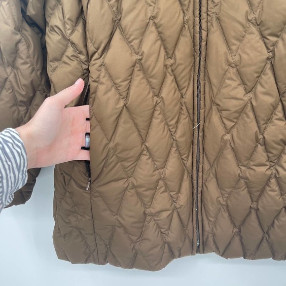 Lands’ End Goose Down Quilted Puffer Jacket Womens Sz 14/16 Brown Warm Winter - Picture 3 of 11